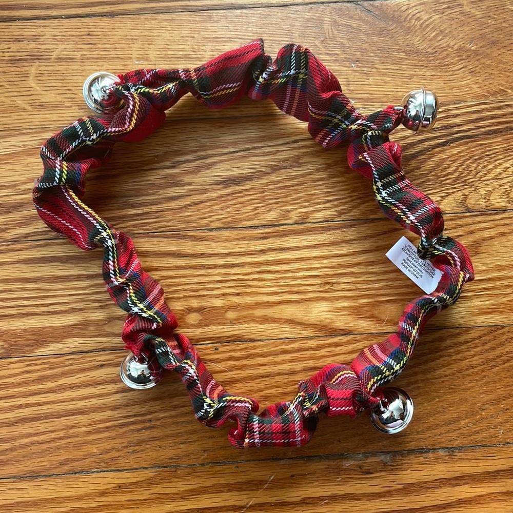 FRISCO Plaid Jingle Bell Collar for Large/XL Dogs
